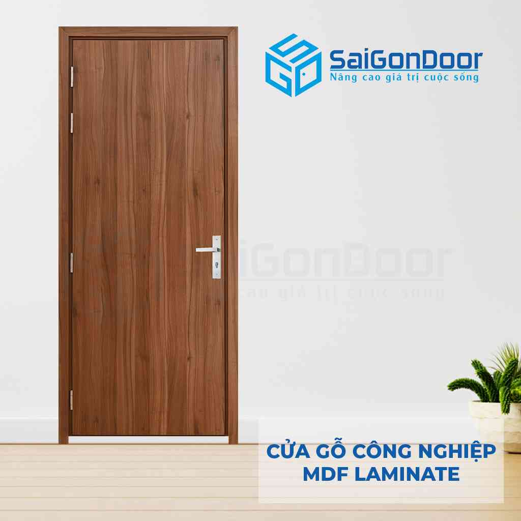 Mẫu cửa gỗ công nghiệp được phủ lớp Laminate bề mặt